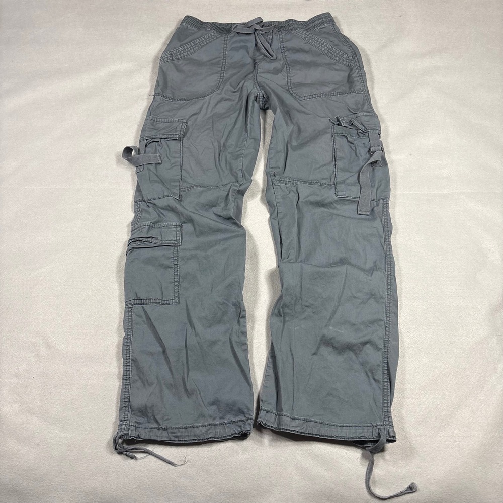 Supplies by Union Bay Gray Cargo Pants Womens Medium Elastic Waist Utility